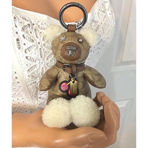 Coach Keychain Limited Cherry Teddy Bear Bag Charm - Picture 4 of 8